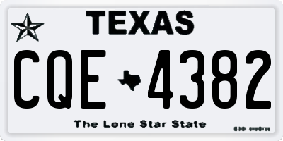 TX license plate CQE4382