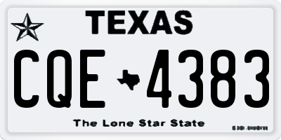TX license plate CQE4383