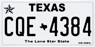 TX license plate CQE4384