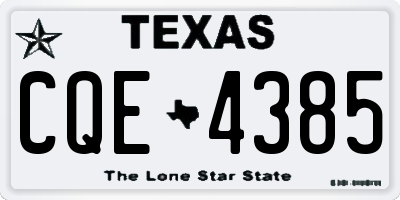 TX license plate CQE4385