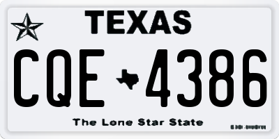 TX license plate CQE4386