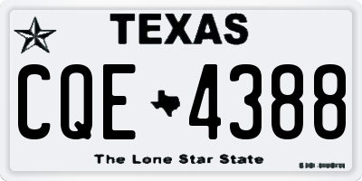 TX license plate CQE4388