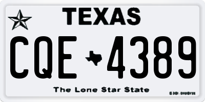 TX license plate CQE4389