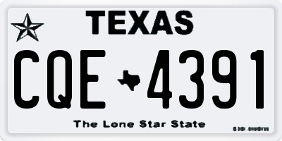 TX license plate CQE4391