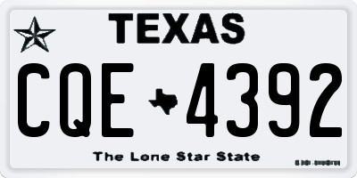 TX license plate CQE4392
