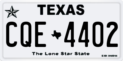 TX license plate CQE4402