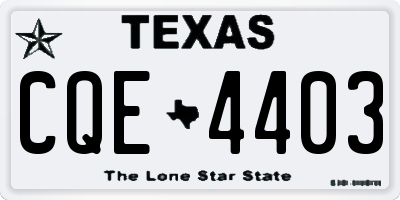TX license plate CQE4403
