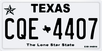 TX license plate CQE4407