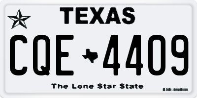 TX license plate CQE4409