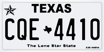TX license plate CQE4410