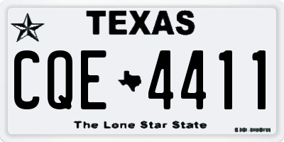 TX license plate CQE4411