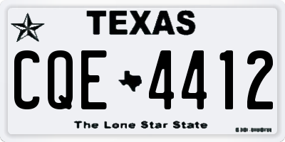 TX license plate CQE4412