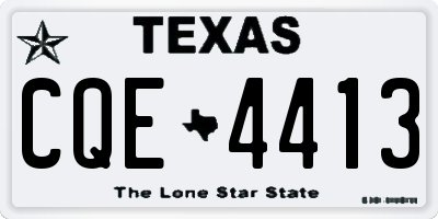 TX license plate CQE4413