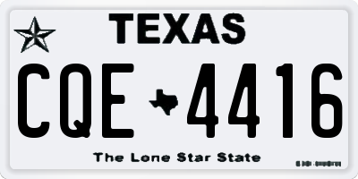TX license plate CQE4416