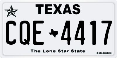 TX license plate CQE4417