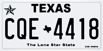 TX license plate CQE4418
