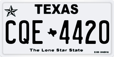 TX license plate CQE4420
