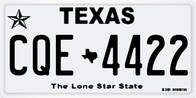 TX license plate CQE4422