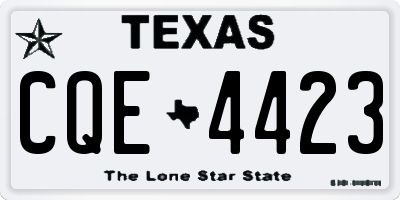 TX license plate CQE4423