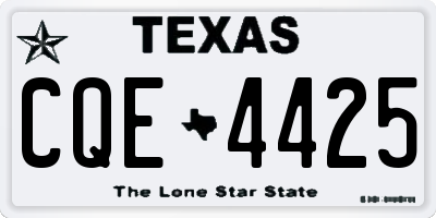TX license plate CQE4425