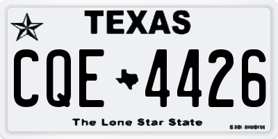 TX license plate CQE4426