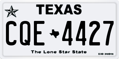 TX license plate CQE4427