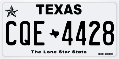 TX license plate CQE4428