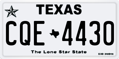 TX license plate CQE4430