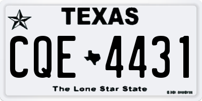TX license plate CQE4431