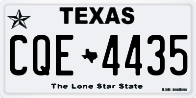 TX license plate CQE4435