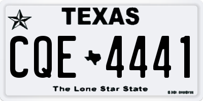 TX license plate CQE4441