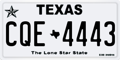 TX license plate CQE4443