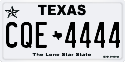TX license plate CQE4444