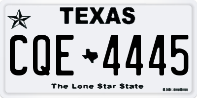 TX license plate CQE4445