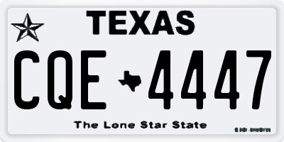 TX license plate CQE4447