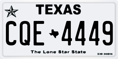 TX license plate CQE4449