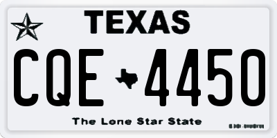 TX license plate CQE4450