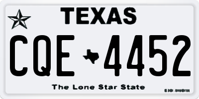 TX license plate CQE4452