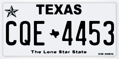 TX license plate CQE4453