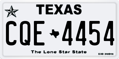 TX license plate CQE4454