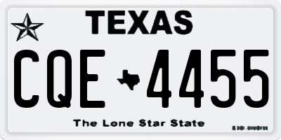 TX license plate CQE4455