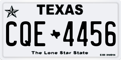 TX license plate CQE4456