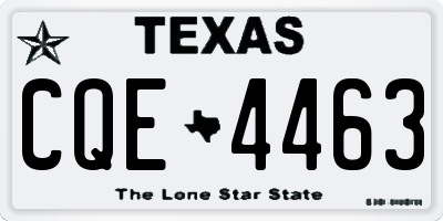TX license plate CQE4463