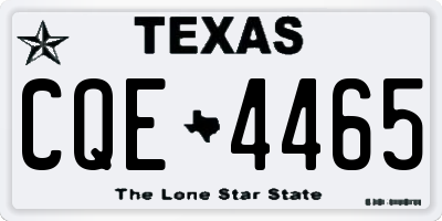 TX license plate CQE4465