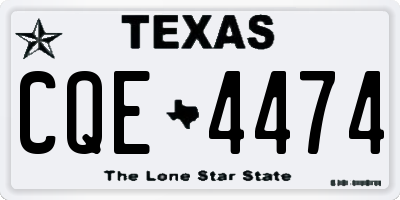TX license plate CQE4474