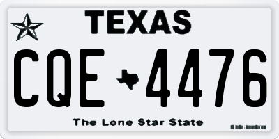 TX license plate CQE4476