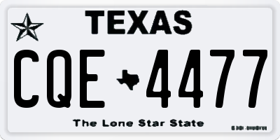 TX license plate CQE4477