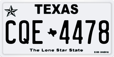 TX license plate CQE4478