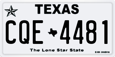 TX license plate CQE4481