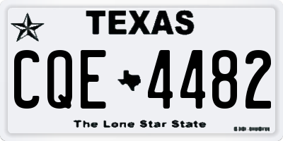 TX license plate CQE4482